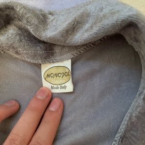 velvet grey collared shirt